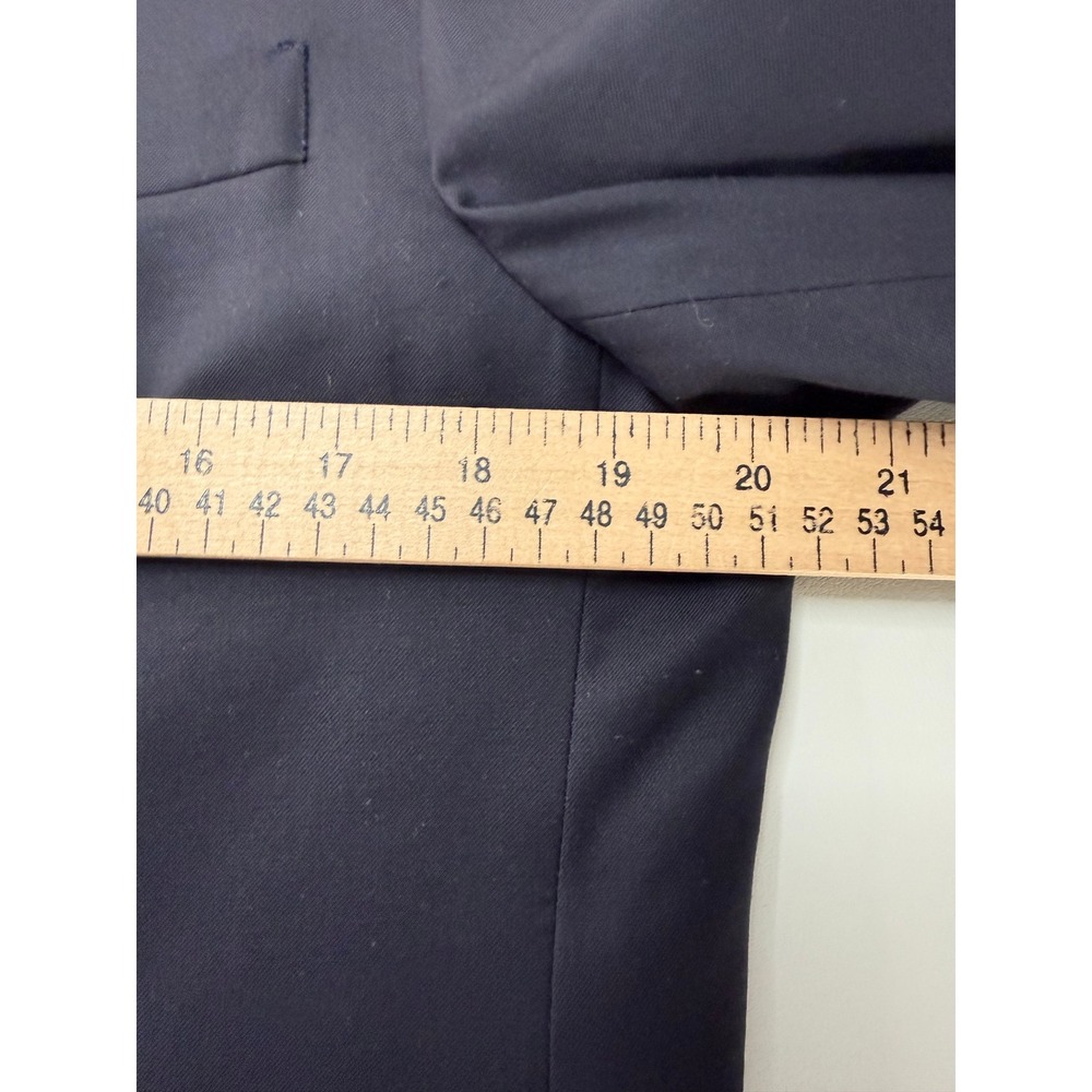Austin Reed Mens Navy Blue 100% Worsted Wool 2-Button Blazer Gold Buttons 40S - Picture 7 of 11